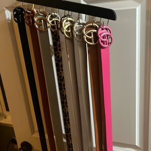 Stylish Women's Belt Set - Black, Brown, Pink, Leopard